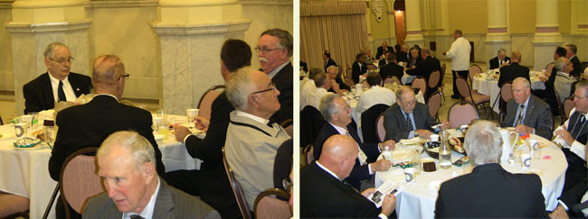 View of the Temple's Banquet Hall. - Top left: Bro. Harrison