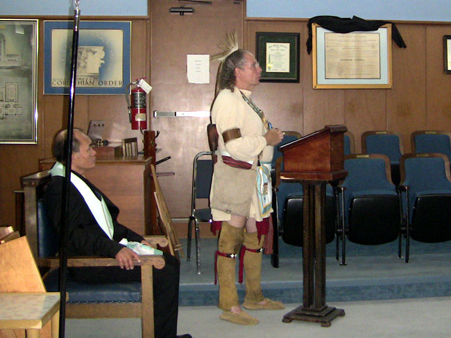 Bro. Hunter at the Lectern