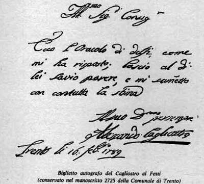 Biglietto di Cagliostro